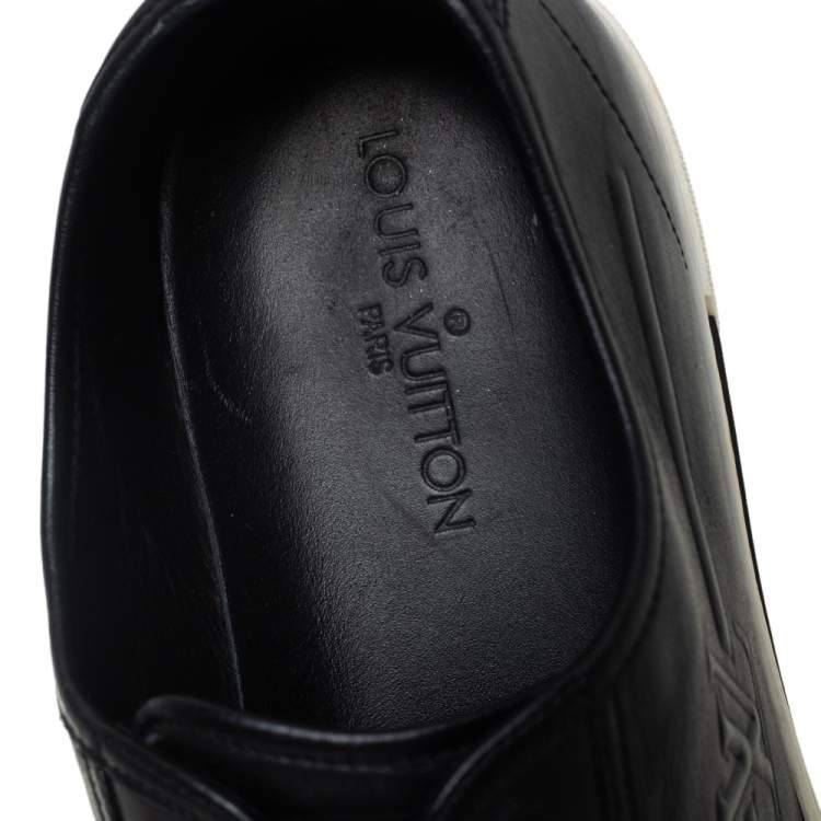 Pre Owned Louis Vuitton Black Leather Low Top Sneakers Size 44.5 