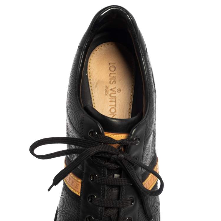 Pre Owned Louis Vuitton Black  Leather Low Top Sneakers Size 45