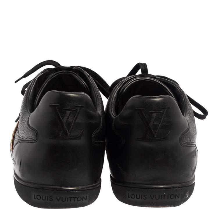 Pre Owned Louis Vuitton Black  Leather Low Top Sneakers Size 45