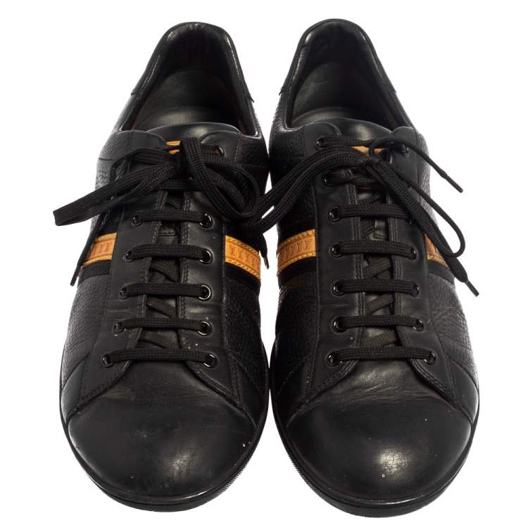 Pre Owned Louis Vuitton Black  Leather Low Top Sneakers Size 45