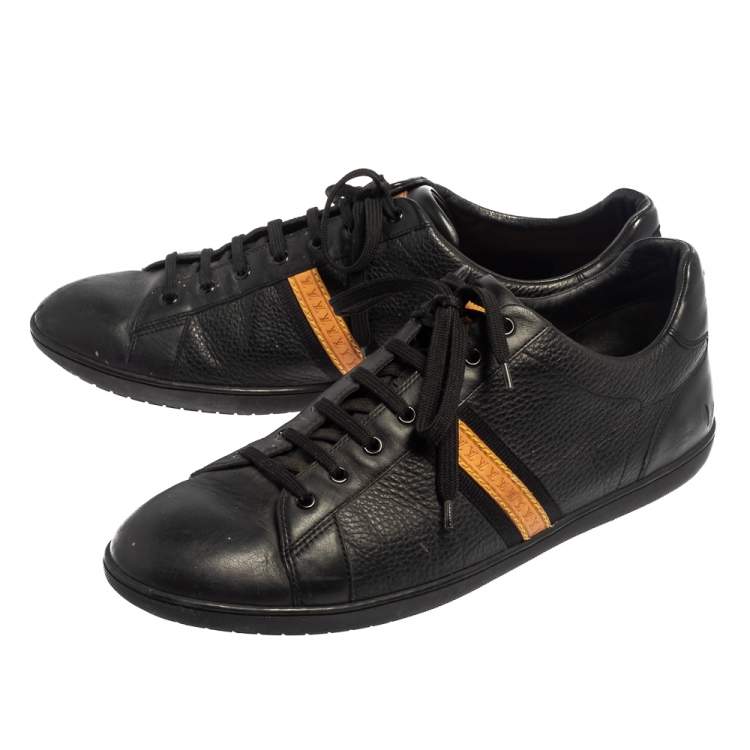Pre Owned Louis Vuitton Black  Leather Low Top Sneakers Size 45