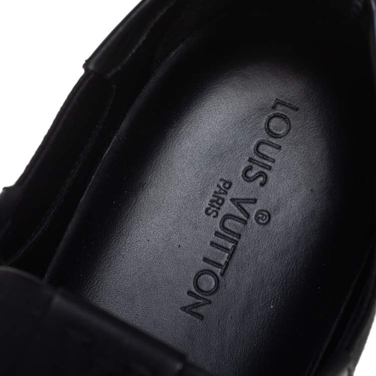 Pre Owned Louis Vuitton Black Leather Low Top Sneakers Size 45.5