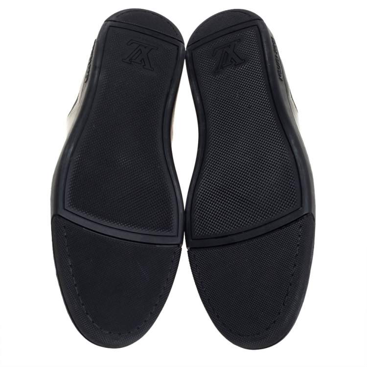 Pre Owned Louis Vuitton Black Leather Low Top Sneakers Size 45.5