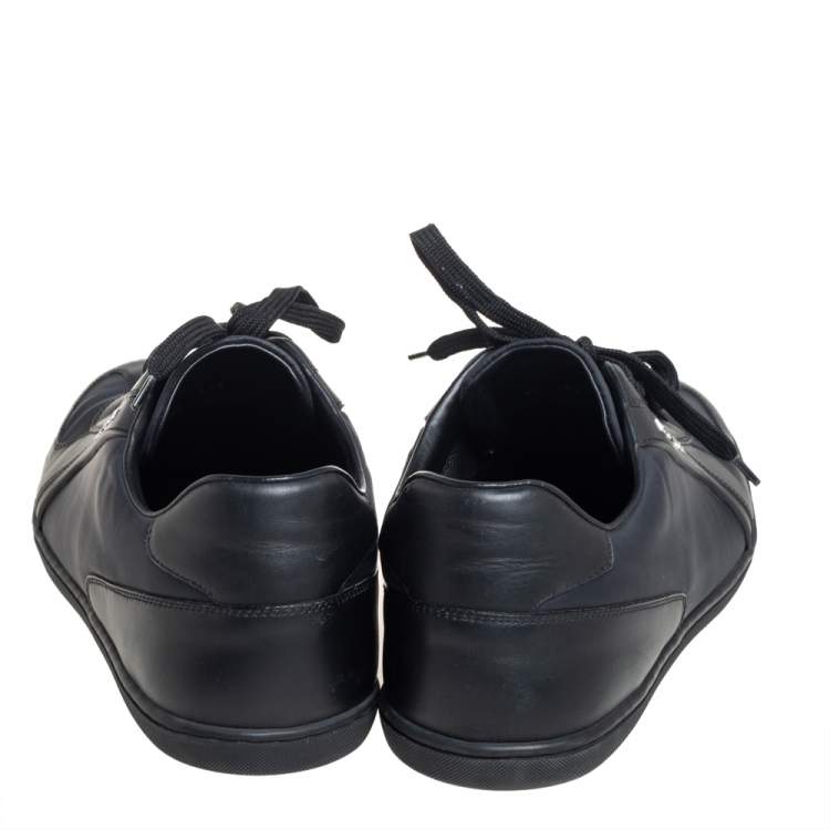 Pre Owned  Louis Vuitton Black Nylon And Leather Low Top Sneakers Size 41