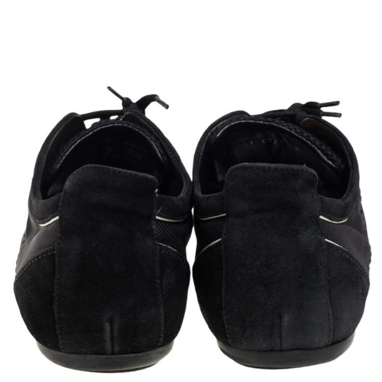 Pre Owned Louis Vuitton Black/White Canvas And Suede Cosmos Low Top Sneakers Size 42