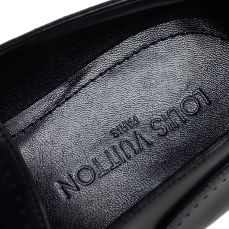 Pre Owned Louis Vuitton Black  Leather Major Loafers Size 45