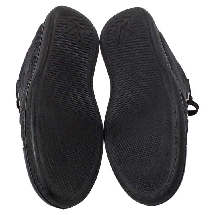 Pre Owned Louis Vuitton Black/Grey Graphite Damier Nylon And  Leather Cap Toe Low Top Sneakers Size 42
