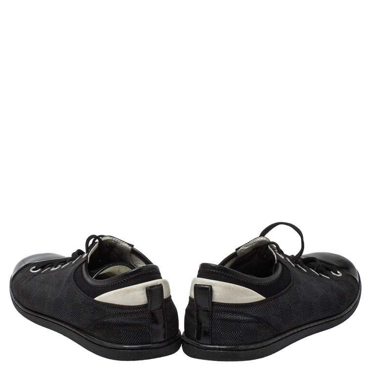 Pre Owned Louis Vuitton Black/Grey Graphite Damier Nylon And  Leather Cap Toe Low Top Sneakers Size 42