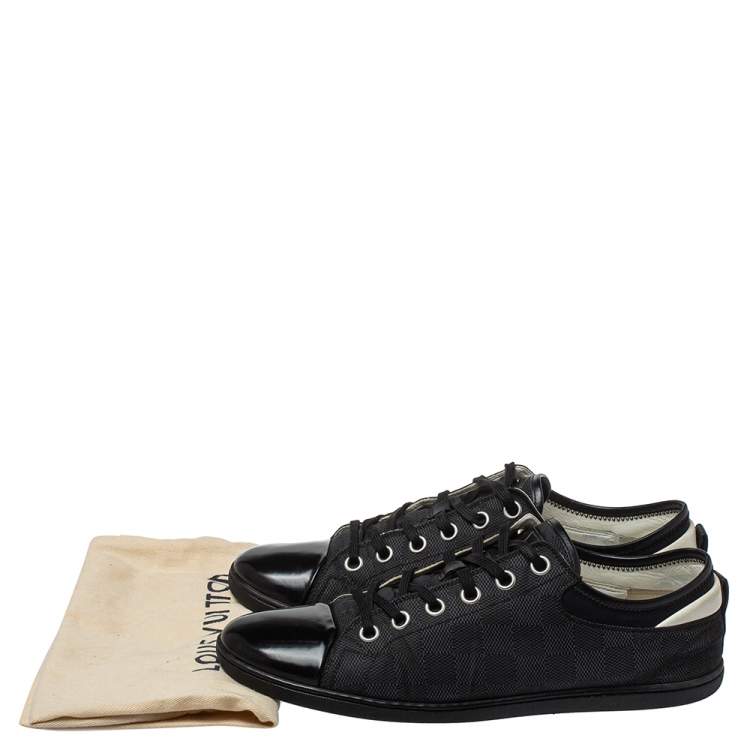 Pre Owned Louis Vuitton Black/Grey Graphite Damier Nylon And  Leather Cap Toe Low Top Sneakers Size 42