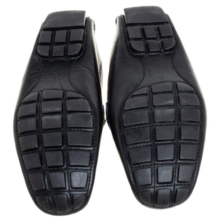 Pre Owned Louis Vuitton Black Leather Monte Carlo Loafers Size 43