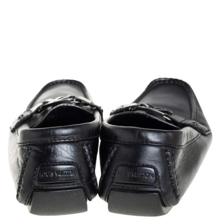 Pre Owned Louis Vuitton Black Leather Monte Carlo Loafers Size 43