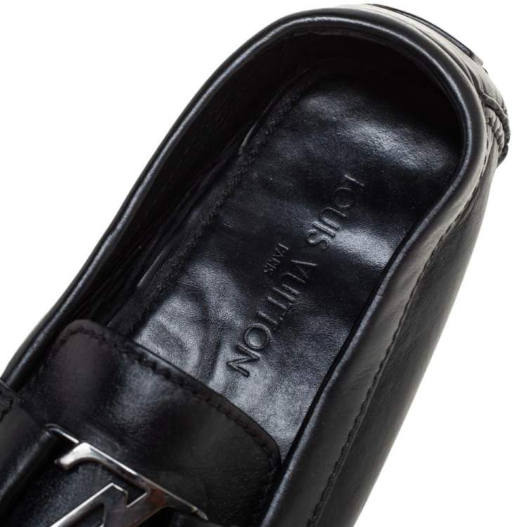 Pre Owned Louis Vuitton Black Leather Monte Carlo Loafers Size 43