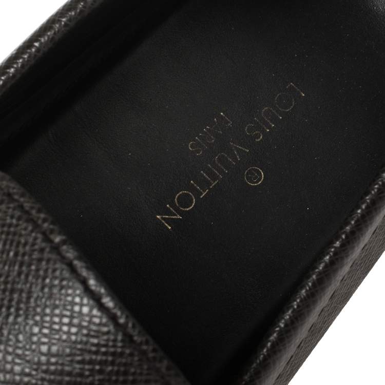 Pre Owned Louis Vuitton Black Leather Hockenheim Slip On Loafers Size 41