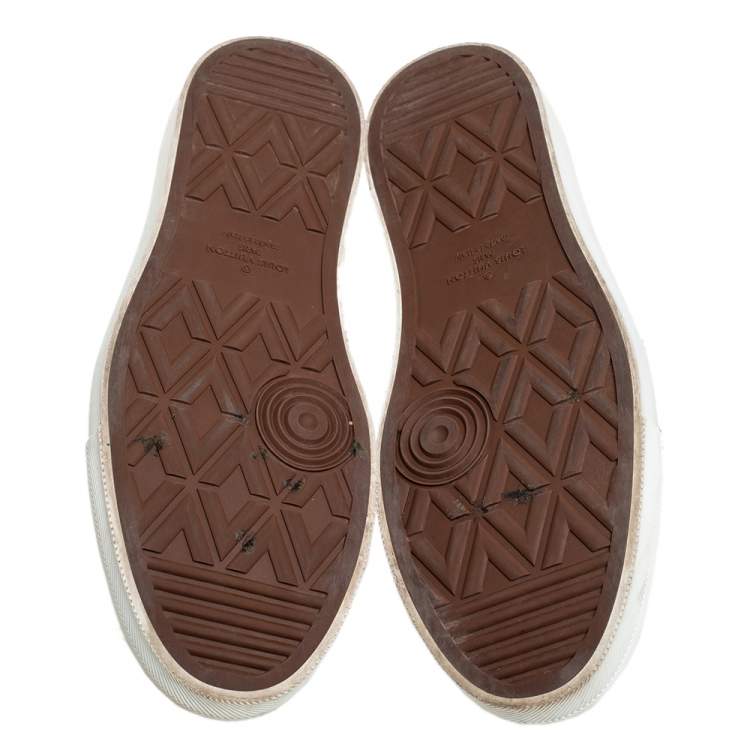 Pre Owned Louis Vuitton Black Canvas And Leather LV Forever Tattoo Low Top Sneakers Size 41.5