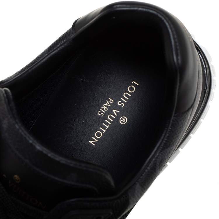 Pre Owned Louis Vuitton Black Mesh And Leather Low Top Sneakers Size 41