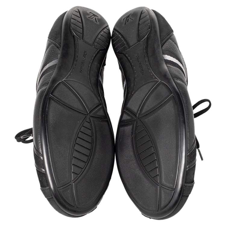 Pre Owned Louis Vuitton Black Nubuck And Leather Cosmos Low Top Sneakers Size 43.5