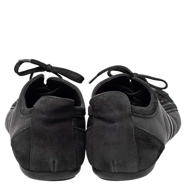 Pre Owned Louis Vuitton Black Nubuck And Leather Cosmos Low Top Sneakers Size 43.5