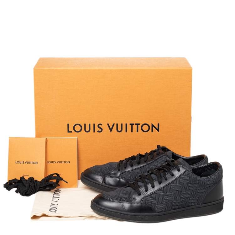 Pre Owned Louis Vuitton Graphite Damier Fabric And Leather Offshore Low Top Sneakers Size 40