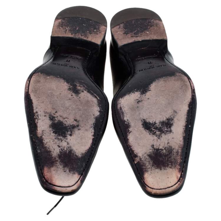 Pre Owned  Louis Vuitton Black Epi Leather Lace Up Derby Size 45