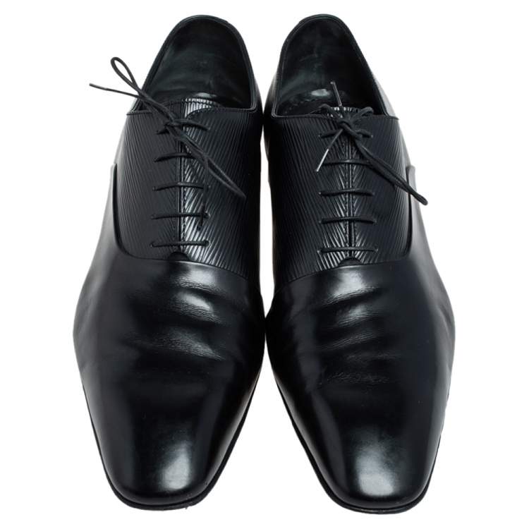 Pre Owned  Louis Vuitton Black Epi Leather Lace Up Derby Size 45