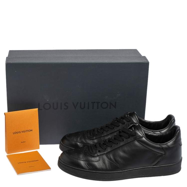Pre Owned Louis Vuitton Black Leather Rivoli Sneakers Size 41.5