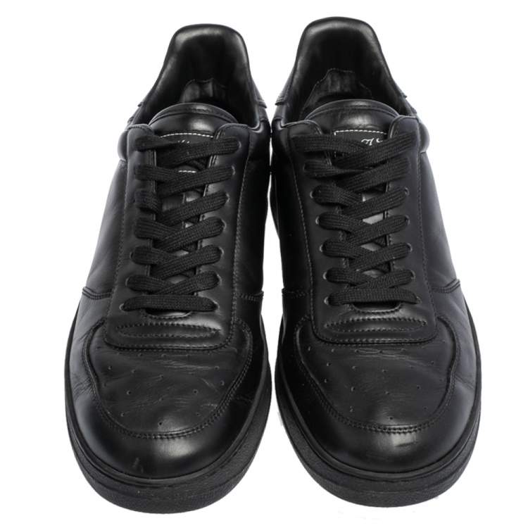 Pre Owned Louis Vuitton Black Leather Rivoli Sneakers Size 41.5