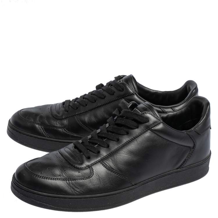 Pre Owned Louis Vuitton Black Leather Rivoli Sneakers Size 41.5