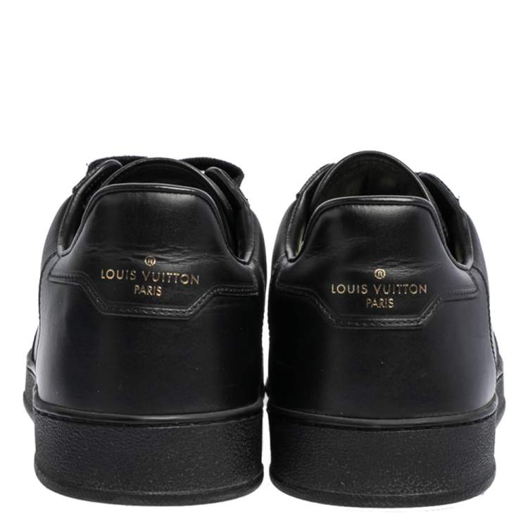 Pre Owned Louis Vuitton Black Leather Rivoli Sneakers Size 41.5