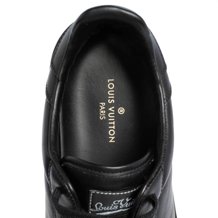 Pre Owned Louis Vuitton Black Leather Rivoli Sneakers Size 41.5
