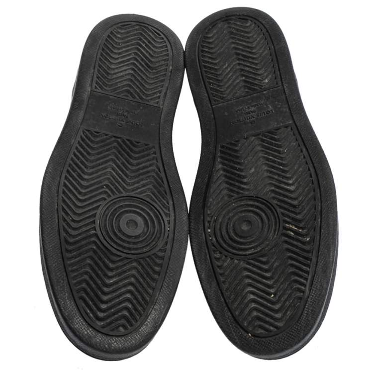 Pre Owned Louis Vuitton Black Leather Rivoli Sneakers Size 41.5