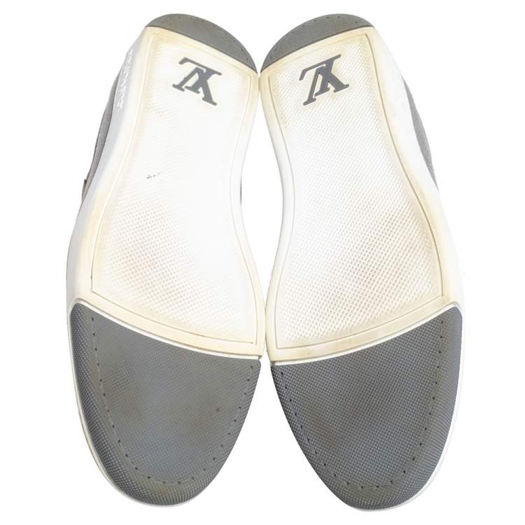 Pre Owned Louis Vuitton Grey Canvas and Leather Low Top Sneakers Size 45