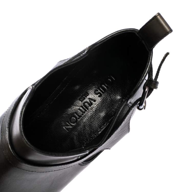 Pre Owned  Louis Vuitton Dark Green Leather Greenwich Ankle Boots Size 42.5