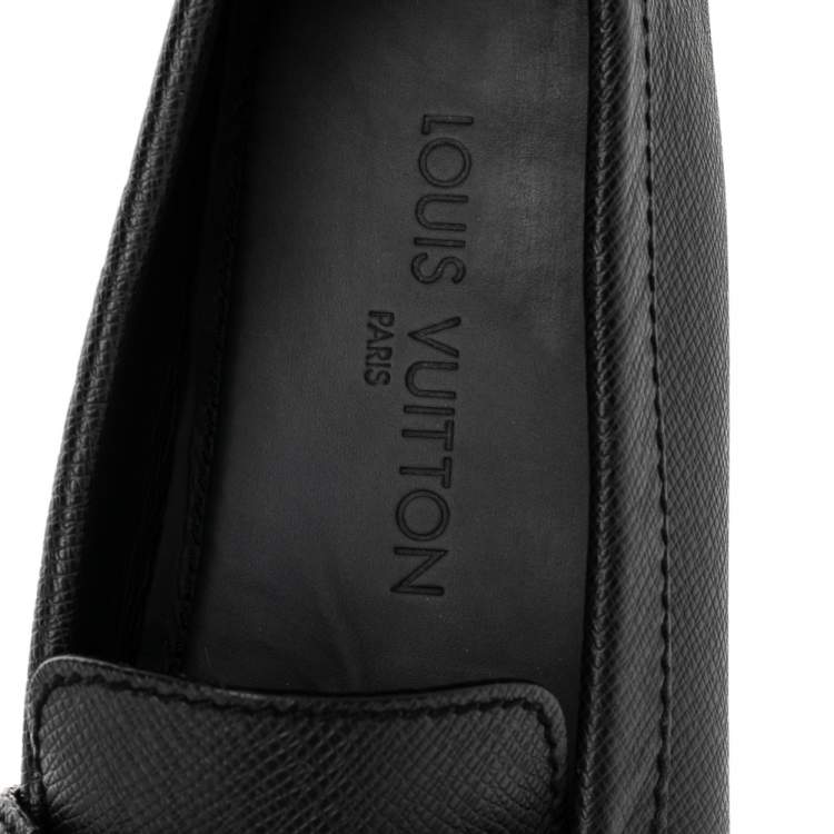 Pre Owned Louis Vuitton Black Leather Monte Carlo Slip On Loafers Size 42