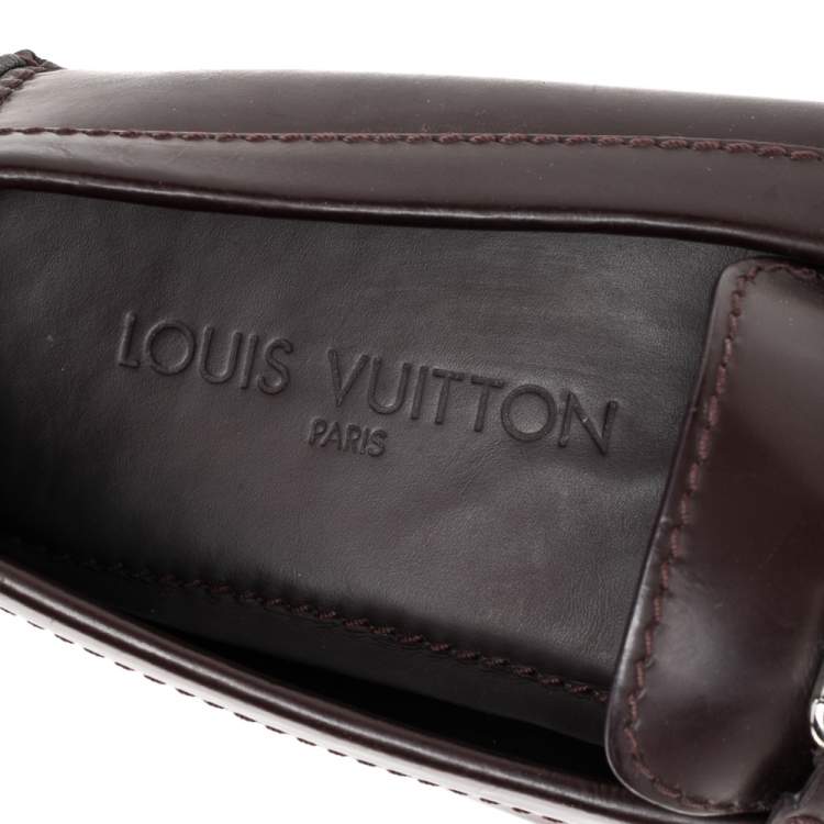 Pre Owned Louis Vuitton Brown Leather Monte Carlo Slip On Loafers Size 41