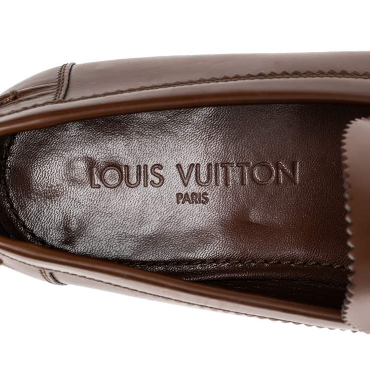 مملوكة مسبقًا Louis Vuitton Brown Leather Major Loafers Size 43.5