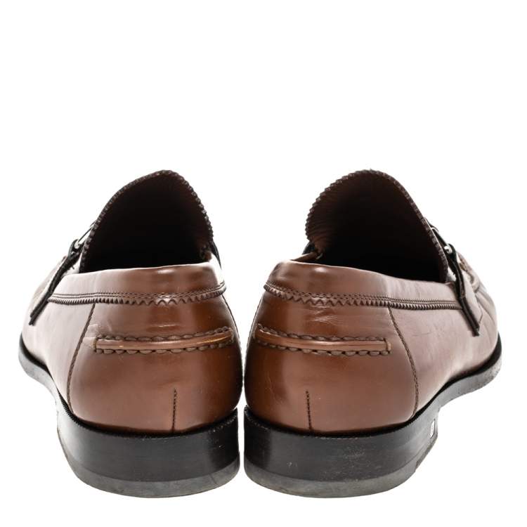مملوكة مسبقًا Louis Vuitton Brown Leather Major Loafers Size 43.5