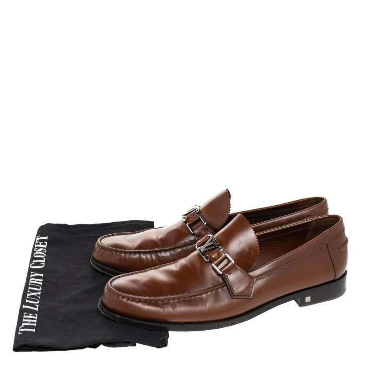 مملوكة مسبقًا Louis Vuitton Brown Leather Major Loafers Size 43.5