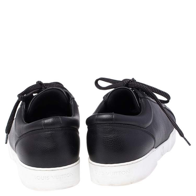 Pre Owned Louis Vuitton Black Leather Concorde Low Top Sneakers Size 41.5