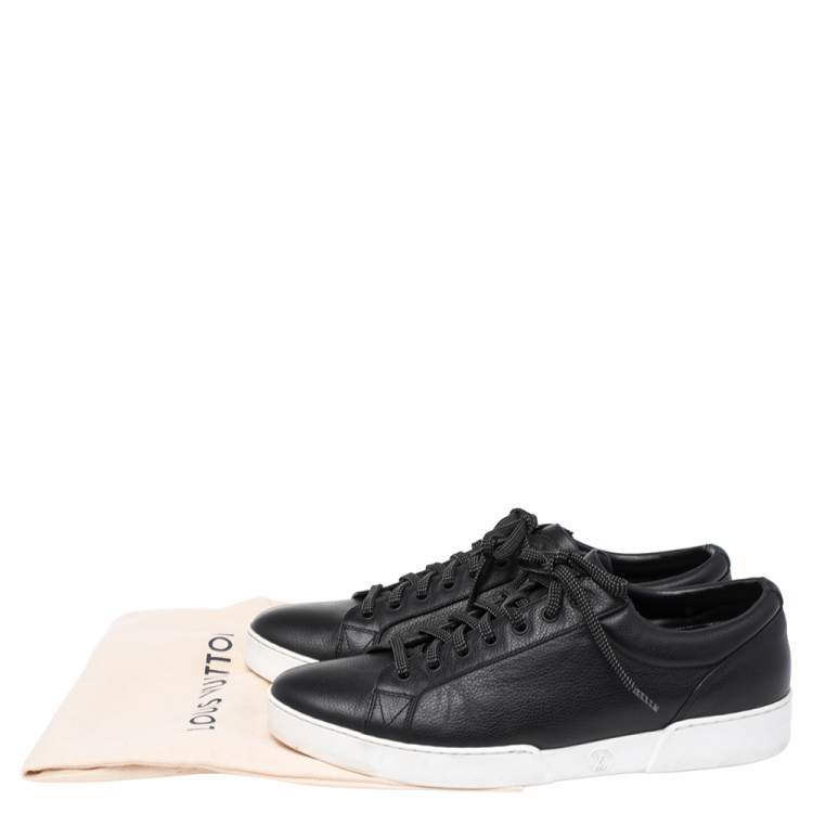 Pre Owned Louis Vuitton Black Leather Concorde Low Top Sneakers Size 41.5