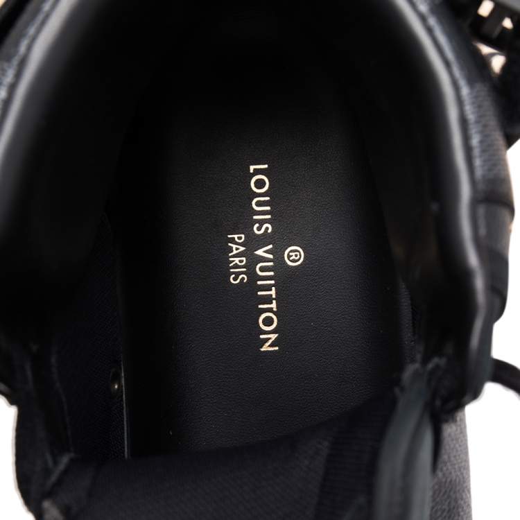 Pre Owned Louis Vuitton Grey/Black Damier Graphite Canvas Rivoli High Top Sneakers Size 40