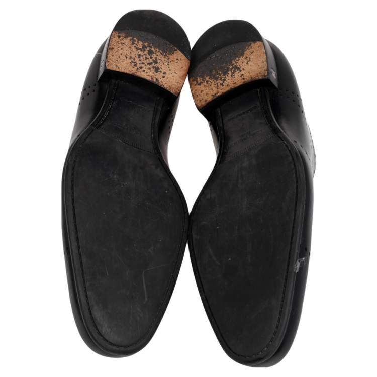 Pre Owned Louis Vuitton Black Leather Lace Up Derby Size 41