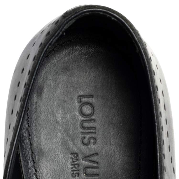 Pre Owned Louis Vuitton Black Leather Lace Up Derby Size 41