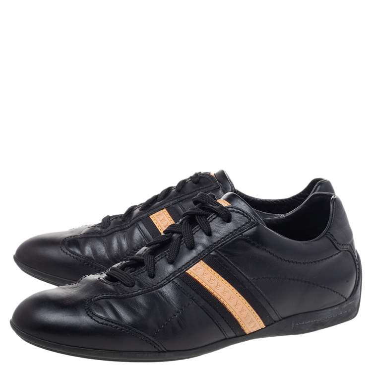 Pre Owned Louis Vuitton Black Leather Low Top Sneakers Size 42