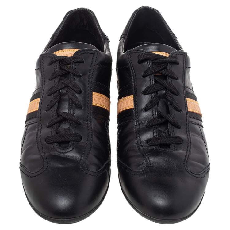 Pre Owned Louis Vuitton Black Leather Low Top Sneakers Size 42