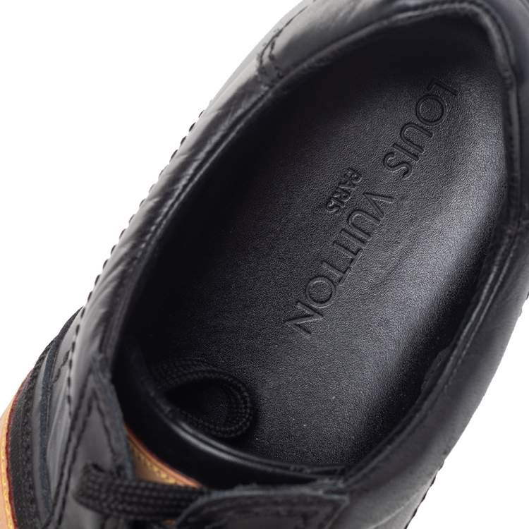 Pre Owned Louis Vuitton Black Leather Low Top Sneakers Size 42