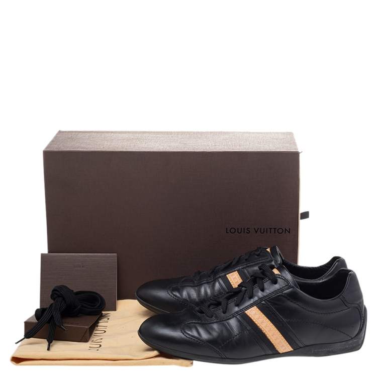 Pre Owned Louis Vuitton Black Leather Low Top Sneakers Size 42