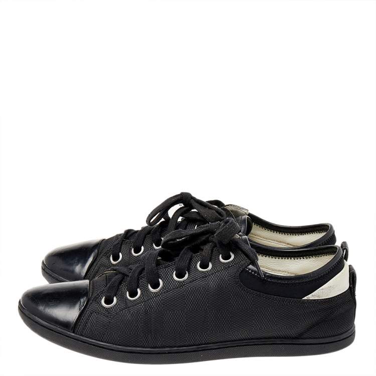 Pre Owned Louis Vuitton Black Damier Fabric And Leather Sneakers Size 39