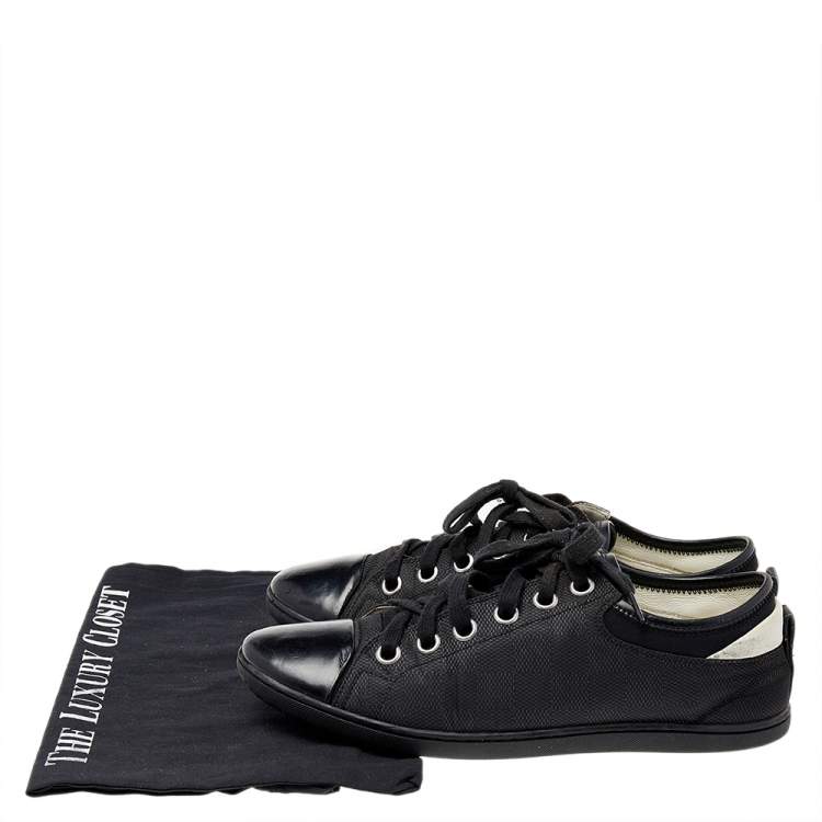 Pre Owned Louis Vuitton Black Damier Fabric And Leather Sneakers Size 39