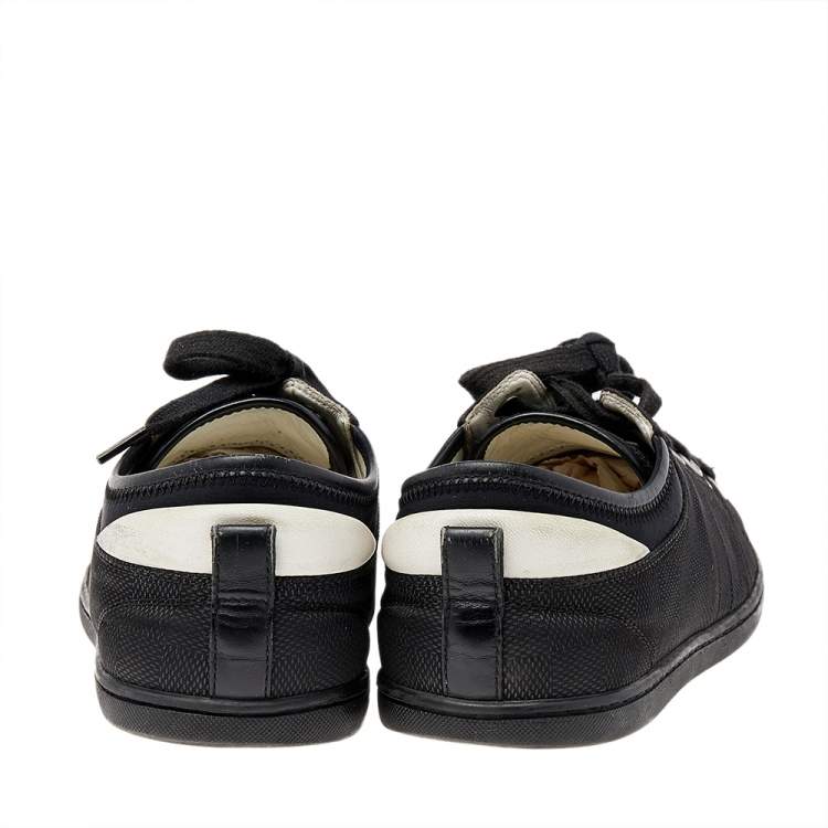 Pre Owned Louis Vuitton Black Damier Fabric And Leather Sneakers Size 39