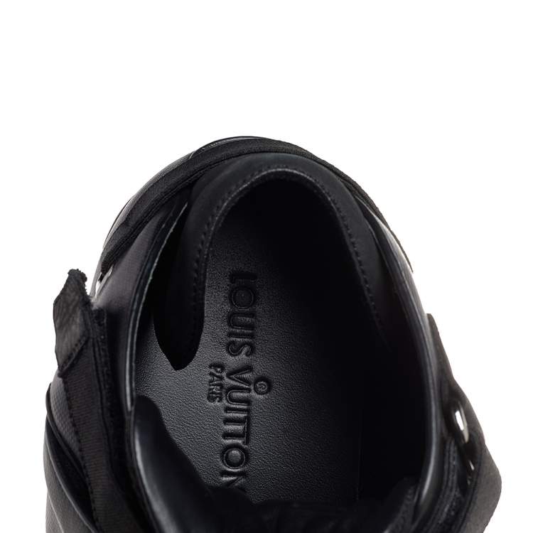Pre Owned Louis Vuitton Black Leather High Top Sneakers Size 45